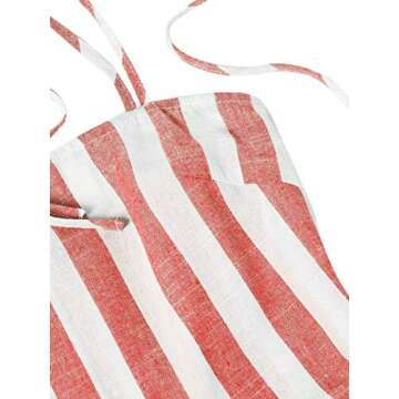 Floerns Women's Summer Striped Spaghetti Strap Fit and Flare Mini Dress Red XS