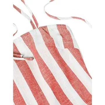 Floerns Women's Summer Striped Spaghetti Strap Fit and Flare Mini Dress Red XS