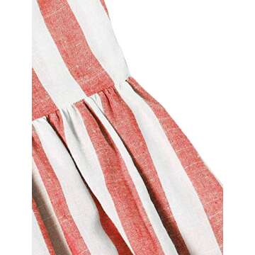 Floerns Women's Summer Striped Spaghetti Strap Fit and Flare Mini Dress Red XS