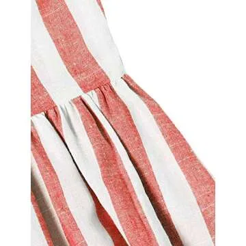 Floerns Women's Summer Striped Spaghetti Strap Fit and Flare Mini Dress Red XS