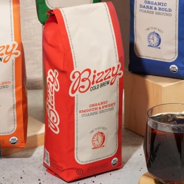 Bizzy Organic Cold Brew Coffee | Smooth & Sweet Blend | Coarse Ground Coffee