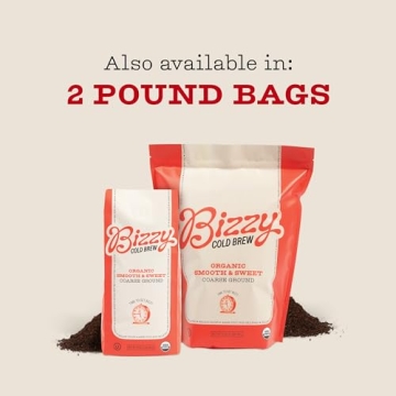 Bizzy Organic Cold Brew Coffee | Smooth & Sweet Blend | Coarse Ground Coffee