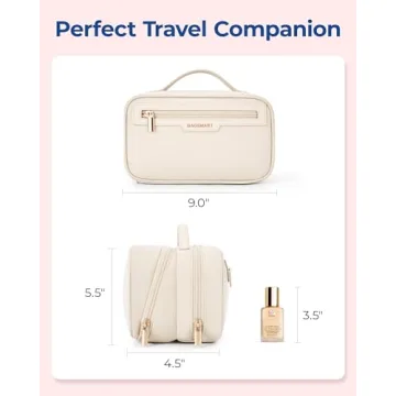 BAGSMART Water-Resistant Travel Makeup Bag with Multiple Compartments