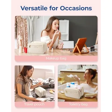 BAGSMART Water-Resistant Travel Makeup Bag with Multiple Compartments