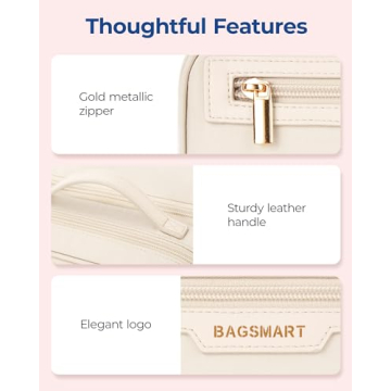 BAGSMART Water-Resistant Travel Makeup Bag with Multiple Compartments