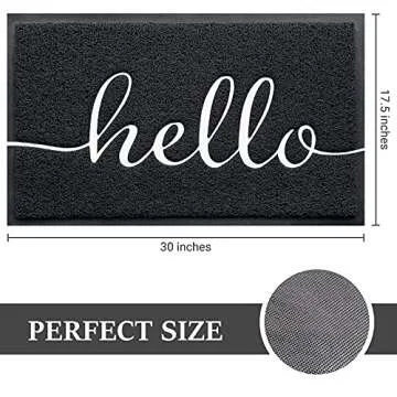 BeneathYourFeet Door Mat (30"x17.5",Black), Welcome Mat Low Profile Floor Mat Front Doormat Indoor O...