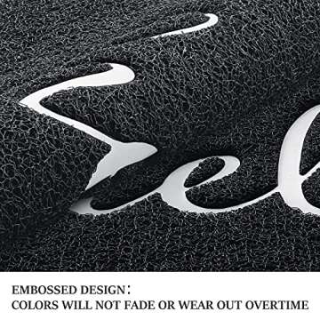 BeneathYourFeet Door Mat (30"x17.5",Black), Welcome Mat Low Profile Floor Mat Front Doormat Indoor Outdoor Door Non Slip Rugs for Entryway, Patio, High Traffic Areas