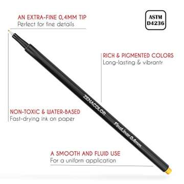 60 Fine Tip Colored Markers - Perfect for Art & Journaling