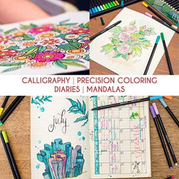 60 Fine Tip Colored Markers - Perfect for Art & Journaling