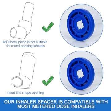 Handheld Inhaler Spacers with 2 Masks for Adults and Kids