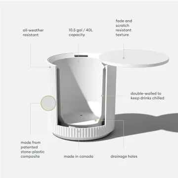 Veradek Outdoor Cooler Side Table - 2-in-1 Patio Decor & Bar