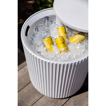 Veradek Outdoor Cooler Side Table - 2-in-1 Patio Decor & Bar