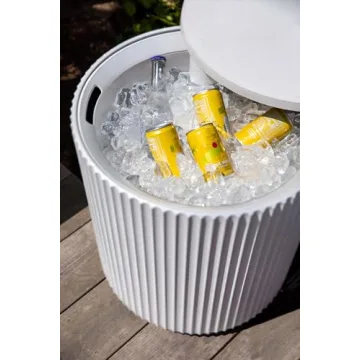 Veradek Outdoor Cooler Side Table - 2-in-1 Patio Decor & Bar