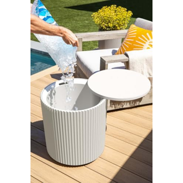 Veradek Outdoor Cooler Side Table - 2-in-1 Patio Decor & Bar