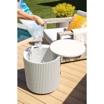 Veradek Outdoor Cooler Side Table - 2-in-1 Patio Decor & Bar