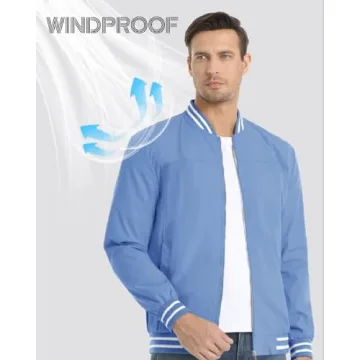 Boladeci Blue Bomber Jacket for Men Lightweight Stylish Windbreaker