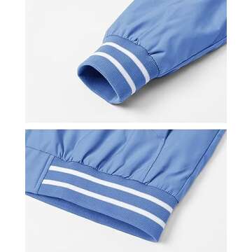 Boladeci Blue Bomber Jacket Mens Light Jackets for Men Lightweight Chaqueta para Hombre Casual Summer Spring Jackets for Men Windbreaker Track Jackets