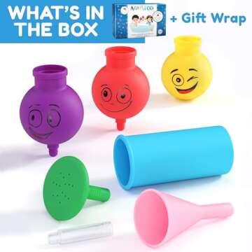 Aquatod Bath Toy Toddlers 2-4 - Silicone Wall Suction Bath Toy: Three Flasks with Unique Sprinkle Patterns