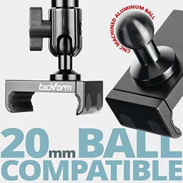 Tackform Enduro 20LITE Phone Holder - Spring Tension Optimized for in Vehicle Use, Truck and Fleet, Rock Crawling | 20mm Aluminum Ball