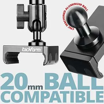 Tackform Enduro 20LITE Phone Holder - Spring Tension Optimized for in Vehicle Use, Truck and Fleet, Rock Crawling | 20mm Aluminum Ball
