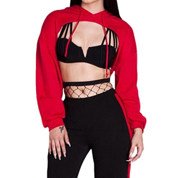 Stylish Sevozimda Women Hooded Crop Top in Red