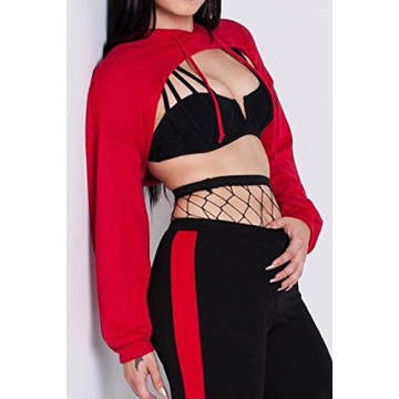 Stylish Sevozimda Women Hooded Crop Top in Red