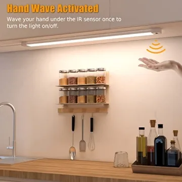 MYPLUS 16 Inch Under Cabinet Lights with Wave Control