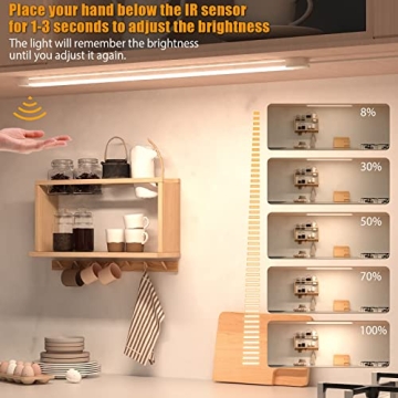 MYPLUS 16 Inch Under Cabinet Lights with Wave Control