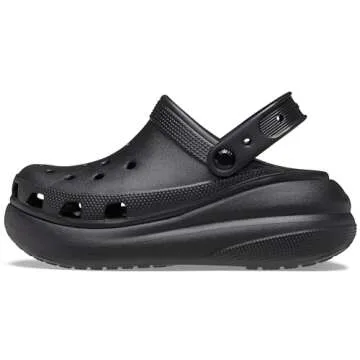 Crocs Unisex-Adult Crush Clog, Black, 7 Women/5 Men