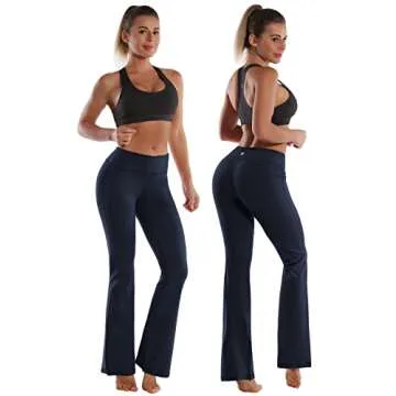 BUBBLELIME 29"/31"/33"/35" 4 Styles Women's Bootcut Yoga Pants Tummy Control - Basic Bootleg_Darknavy S_33" Inseam