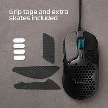HyperX Pulsefire Haste – Gaming Mouse – Ultra-Lightweight, 60g, Honeycomb Shell, Hex Design, HyperFlex USB Cable, Up to 16000 DPI, 6 Programmable Buttons - White/Pink