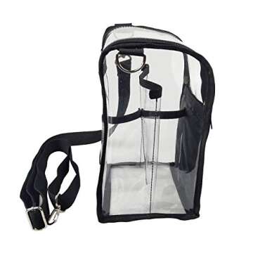 Jula Vance Transparent PVC Small Makeup Brush Buddy Make Up Brush Holder Clear Makeup Brush Makeup Tool Organizer Bag Makeup Brush Bag with Shoulder Strap