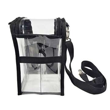 Jula Vance Transparent PVC Small Makeup Brush Buddy Make Up Brush Holder Clear Makeup Brush Makeup Tool Organizer Bag Makeup Brush Bag with Shoulder Strap