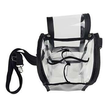 Jula Vance Transparent PVC Small Makeup Brush Buddy Make Up Brush Holder Clear Makeup Brush Makeup Tool Organizer Bag Makeup Brush Bag with Shoulder Strap