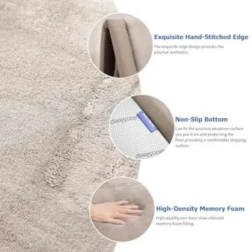 Baby Play Mat for Floor,1.3" Thick Memory foam Tummy Time Mat,Soft Coral Velvet Nursery Rug,Extra La...