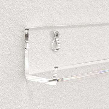 FEMELI Vinyl Record Shelf Wall Mount - 6 Pack 12-inch Clear Acrylic Album Record Holder Display Rack - Art for The Collector