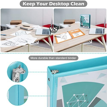 HYUNLAI 1 Inch 3 Ring Binder Set, Pack of 6 - Durable & Customizable