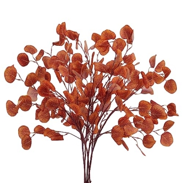 HUAESIN 6 PCS Artificial Eucalyptus Leaves for Autumn Decor