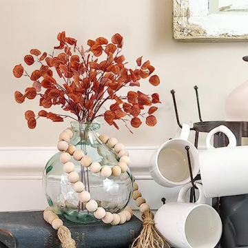 HUAESIN 6 PCS Artificial Eucalyptus Leaves for Autumn Decor