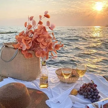 HUAESIN 6 PCS Artificial Eucalyptus Leaves for Autumn Decor