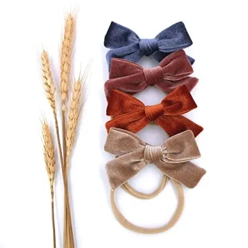 Sugarmelon 12-Color Velvet Bow Headband Set for Babies