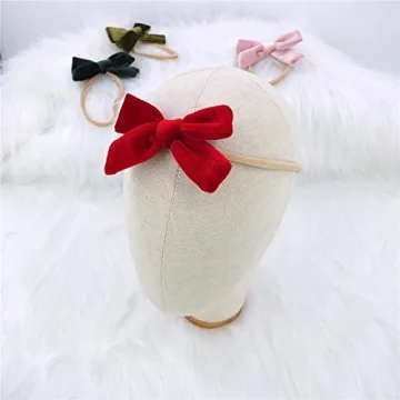 Sugarmelon 12-Color Velvet Bow Headband Set for Babies