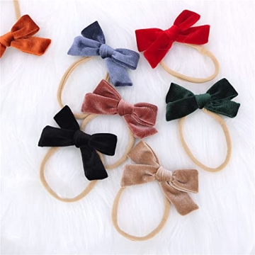 Sugarmelon 12-Color Velvet Bow Headband Set for Babies