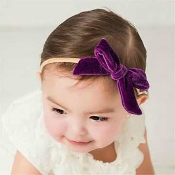 Sugarmelon 12-Color Velvet Bow Headband Set for Babies