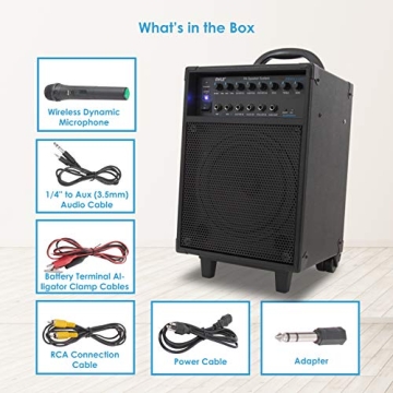 Pyle 400W Bluetooth Portable PA System with Rechargeable Battery