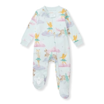 Burt's Bees Baby Girls Footed One-piece Pajamas, Sleep and Play Loose Fit, 100% Organic Cotton, Size...