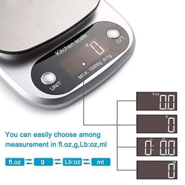 Food Scale 22lb Weight Grams, Digital Kitchen Scales and Ounces for Cooking, Baking