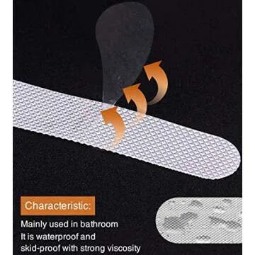 Secopad Anti Slip Shower Stickers 24 PCS Safety Bathtub Strips Adhesive Decals with Premium Scraper for Bath Tub Shower Stairs Ladders Boats