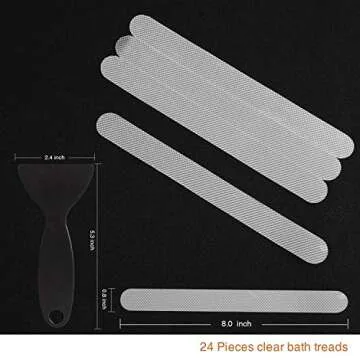 Secopad Anti Slip Shower Stickers 24 PCS Safety Bathtub Strips Adhesive Decals with Premium Scraper for Bath Tub Shower Stairs Ladders Boats