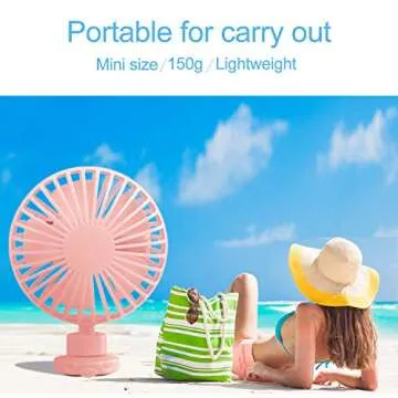INNOLV Stroller Fan Clip on for Baby, Battery Operated Fans Portable Mini Handheld with Battery Powered and Flexible Silicon Strap,3 Speeds Personal Fan for Car Seat,Bike/Camping(Pink)